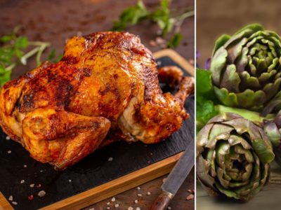 Poulet aux Artichauts et Citron Confit