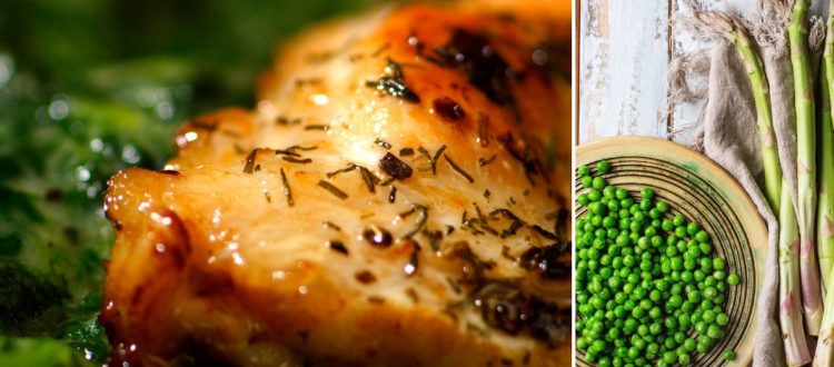 Dinde printanière aux asperges et petits pois